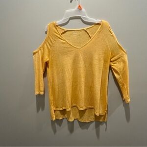 a.n.a Yellow Off-the-Shoulder Top Lightweight Knit